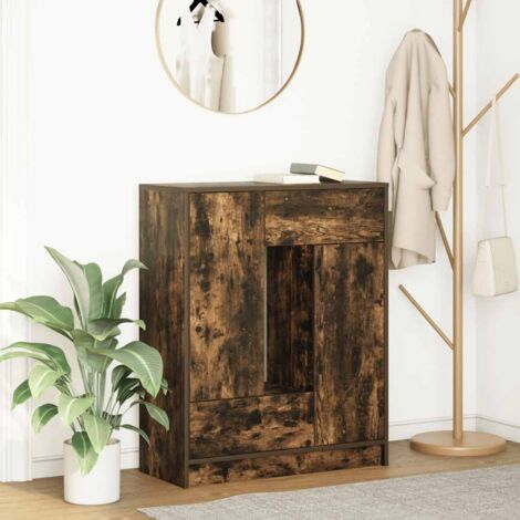 Aparador con cajones y puertas roble ahumado 73x31x90 cm vidaXL