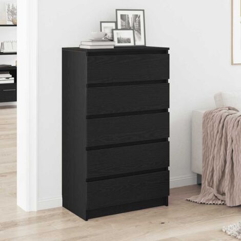 Cómoda de madera contrachapada roble negro 60x36x103 cm vidaXL