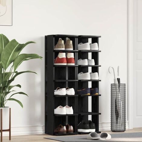 Zapateros 2 uds roble negro 25x27x102 cm madera de ingeniería vidaXL