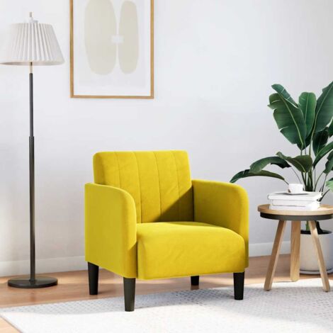 Sillón con reposabrazos terciopelo amarillo 54 cm vidaXL