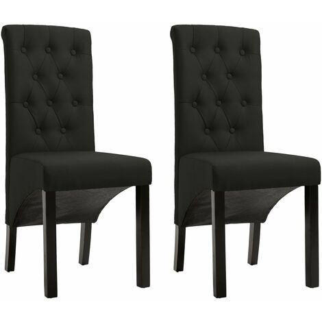 Sillas de comedor 2 unidades tela negro vidaXL (1/5)