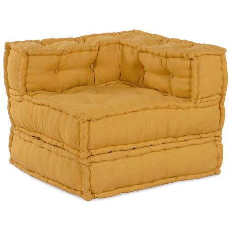 Sofá modular de tela amarillo 70x70x54 vidaXL
