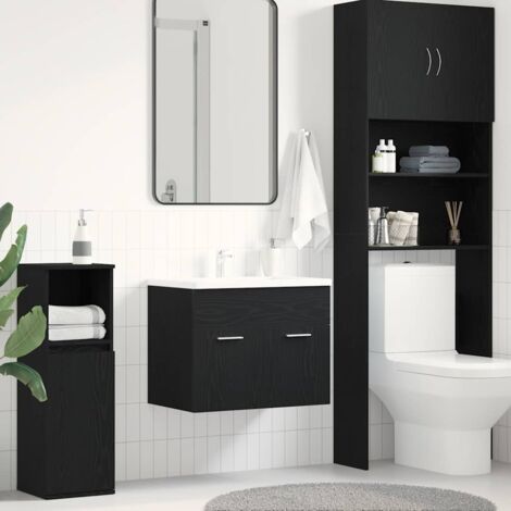 Mueble de baño para lavabo de roble negro 60x38,5x46 cm vidaXL