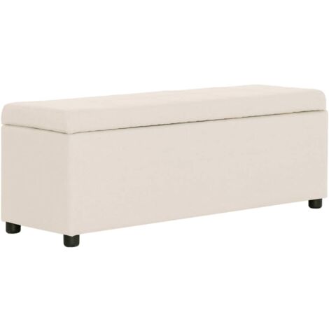 Banco con espacio de almacenaje 116 cm poliéster color crema vidaXL