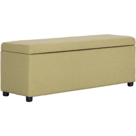 Banco con espacio de almacenaje 116 cm poliéster verde vidaXL