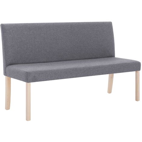 Banco de poliéster 139,5 cm gris claro vidaXL