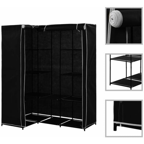 Armario de esquina negro 130x87x169 cm vidaXL