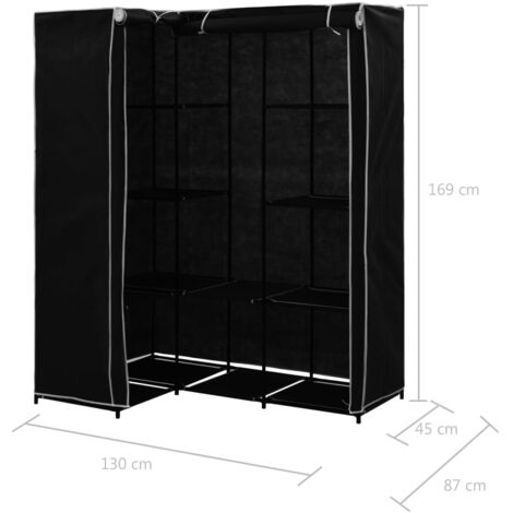 Armario de esquina negro 130x87x169 cm vidaXL