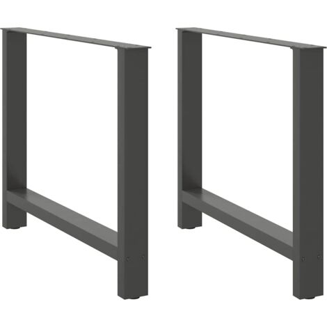 Patas para mesa de comedor antracita (2 unidades, 100 x 72-73 cm, acero) vidaXL