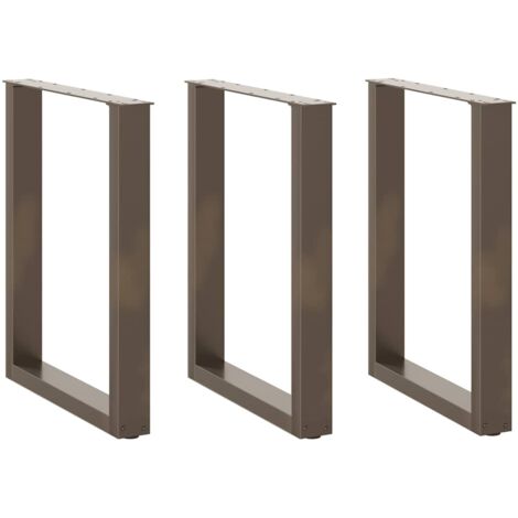 Patas para mesa de comedor en forma de U (3 unidades, acero natural, 70 x 72-73 cm) vidaXL