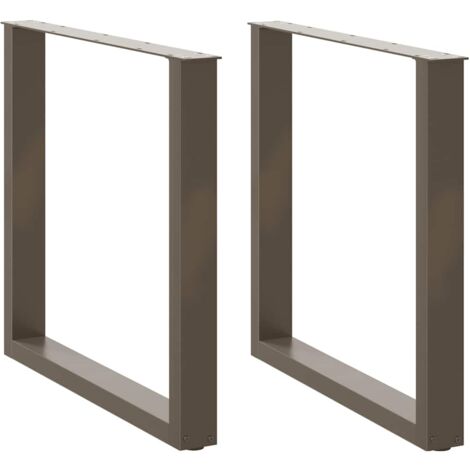 Patas para mesa de comedor en forma de U (2 unidades, acero natural, 80 x 72-73 cm) vidaXL