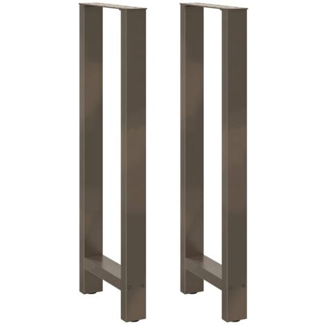 Patas para mesa de bar de acero natural (2 unidades, 50 x 110-111 cm) vidaXL