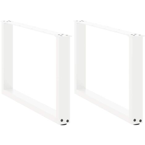 Patas para mesa de centro en forma de U (2 unidades), color blanco, 60 x (42-43) cm, acero vidaXL