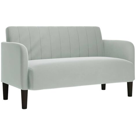 Sofá Loveseat gris claro 109 cm terciopelo vidaXL (1/5)