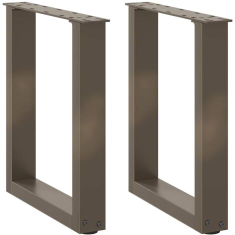 Patas para mesa de centro en forma de U (2 unidades, acero natural, 28 x 42-43 cm) vidaXL