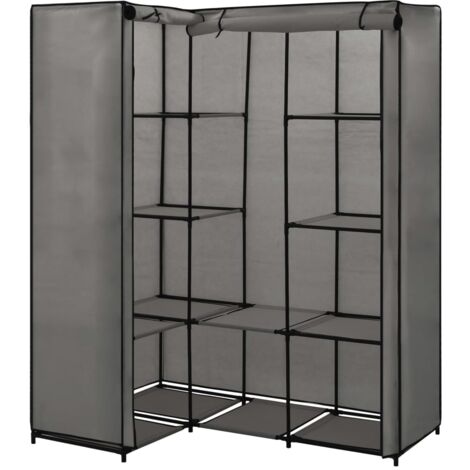 Armario de esquina gris 130x87x169 cm vidaXL