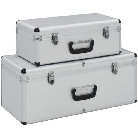 Cajas de almacenamiento 2 unidades aluminio plateado vidaXL