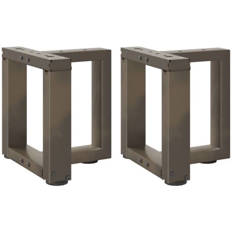 Patas para mesa de centro en forma de T (2 unidades), color negro, 30 x 25 x (30-31) cm, acero vidaXL