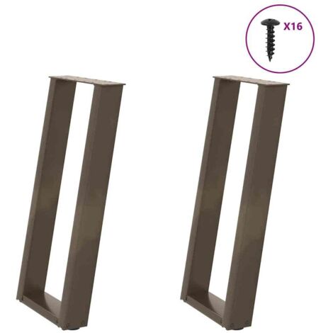 Patas para consola en forma de U (2 unidades, acero natural, 38 x 72-73 cm) vidaXL