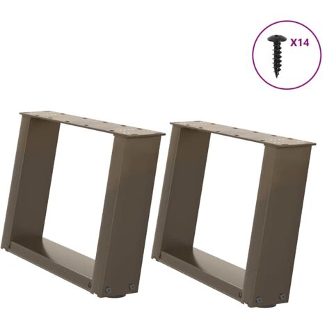 Patas para mesa de centro en forma de U (2 unidades, acero natural, 50 x 30-31 cm) vidaXL
