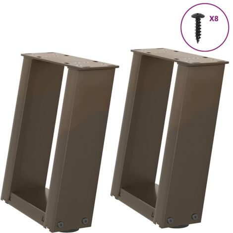 Patas para mesa de centro en forma de U (2 unidades, acero natural, 30 x 30-31 cm) vidaXL