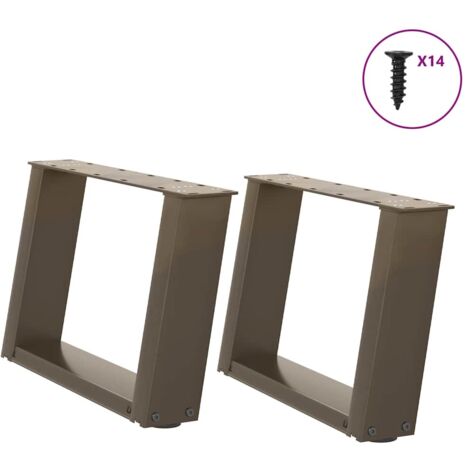 Patas para mesa de centro en forma de U (2 unidades, acero natural, 40 x 30-31 cm) vidaXL