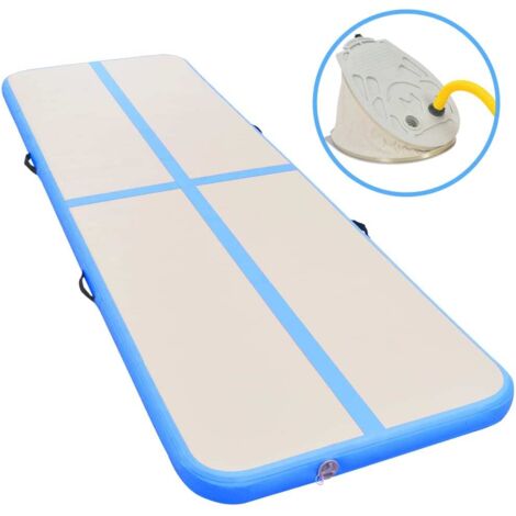 Esterilla inflable de gimnasia con bomba 700x100x10 cm PVC azul vidaXL