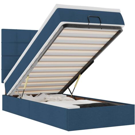 Estructura de cama otomana con colchón tela azul 80x200cm vidaXL (1/5)