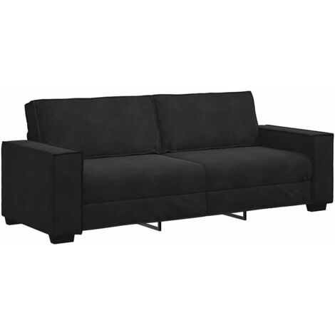 Sofá de 3 plazas terciopelo negro 220x78x84 cm vidaXL