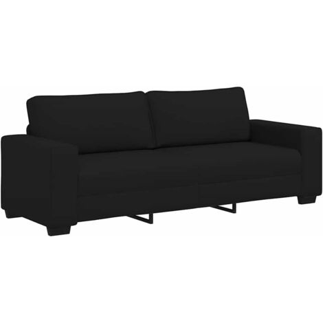 Sofá 3 plazas Tela Negro 220x77x82 cm vidaXL