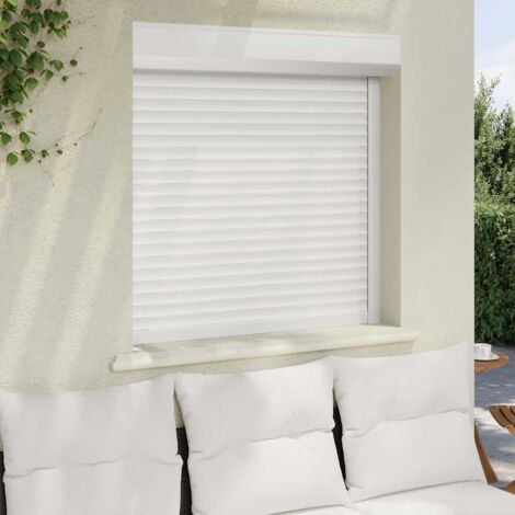 Persiana de aluminio blanca 100x100 cm vidaXL