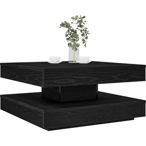 Mesa de centro giratoria 360 grados negro 70x70x34,5 cm vidaXL