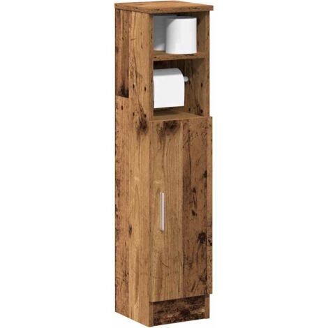 Mueble de baño con portarrollos madera envejecida 20,5x22x90 cm vidaXL