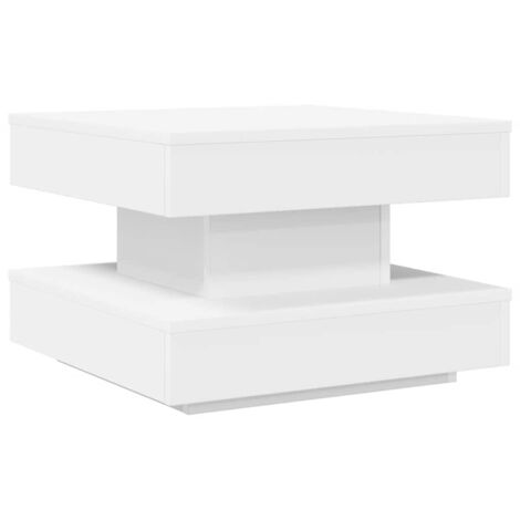 Mesa de centro giratoria 360 grados blanco 50x50x34,5 cm vidaXL