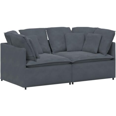 Sofá modular con cojines terciopelo gris oscuro vidaXL (1/5)