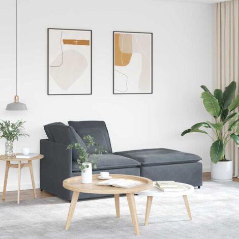 Sofá modular con reposapiés y cojines en terciopelo gris oscuro vidaXL (1/5)
