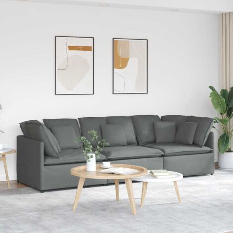 Sofá modular con cojines de tela gris oscuro vidaXL (1/5)