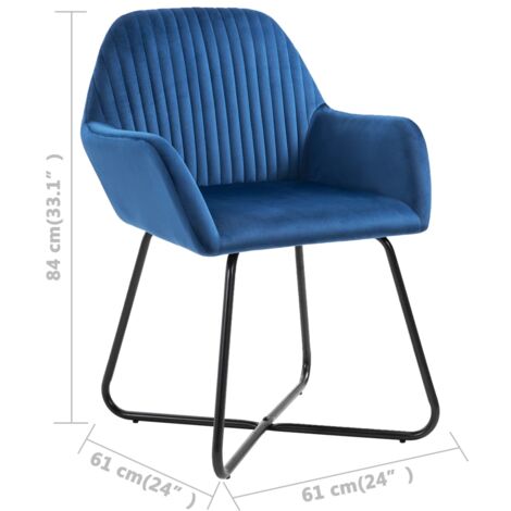 Sillas de comedor 2 unidades terciopelo azul vidaXL