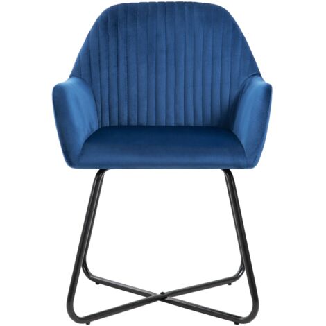 Sillas de comedor 2 unidades terciopelo azul vidaXL