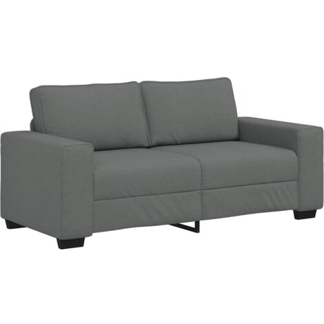 Sofá de 2 plazas de tela gris oscuro 180x77x82 cm vidaXL (1/5)