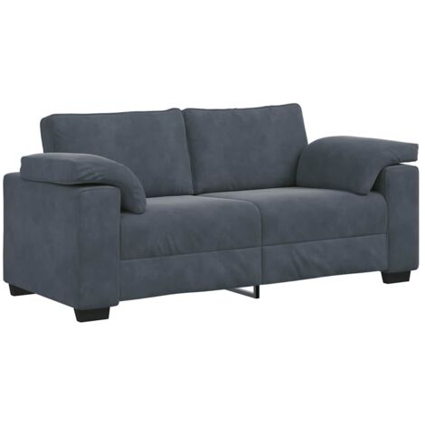 Sofá Loveseat gris oscuro 180x77x82 cm terciopelo vidaXL (1/5)