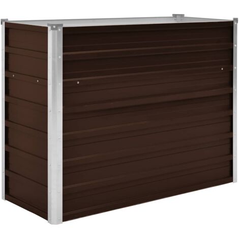 Arriate de acero galvanizado marrón 100x40x77 cm vidaXL