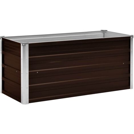 Arriate de acero galvanizado marrón 100x40x45 cm vidaXL