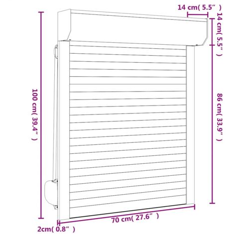 Persiana de aluminio gris antracita 70x100 cm vidaXL