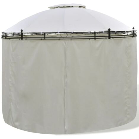 Cenador con cortinas redondo 3,5x2,7 m vidaXL