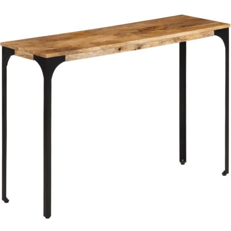 Mesa consola madera maciza de mango y hierro 110x35x76 cm vidaXL (1/5)
