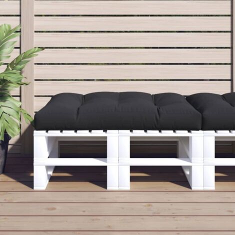 Cojín de asiento de jardín de tela negro 120x80x12 cm vidaXL