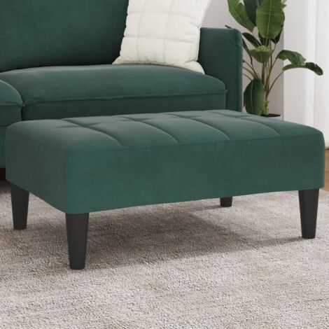 Reposapiés de terciopelo verde oscuro 77x55x31 cm vidaXL (1/5)