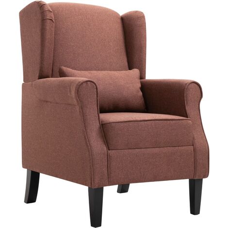 Sillón de tela marrón vidaXL