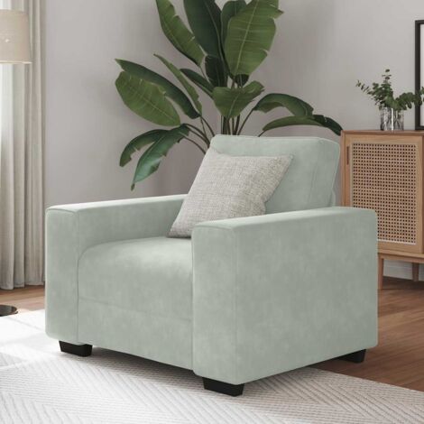 Sillón sofá gris claro 60 cm terciopelo vidaXL (1/5)